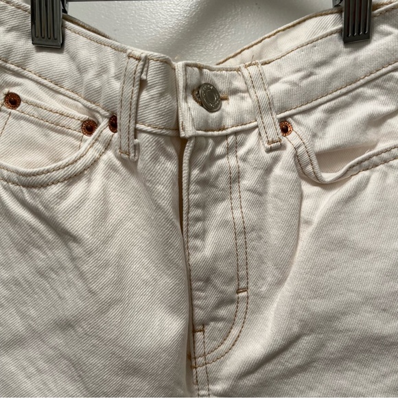 Topshop High Waist Crop Mom Jean - Ivory - Picture 5 of 6